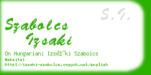 szabolcs izsaki business card